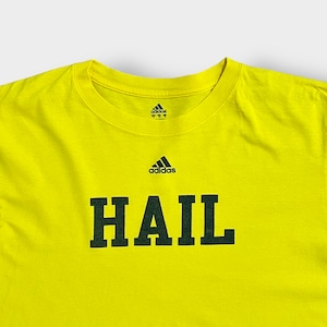 【adidas】HAIL ロゴ ロンT ロングTシャツ 長袖Tシャツ プリント X-LARGE ビッグサイズ イエロー アディダス US古着