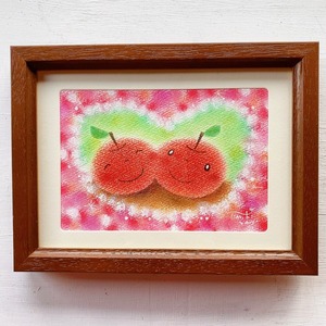 【原画】りんごの絵がかわいいホスピタルアート　カップル　結婚式　プレゼントに最適です