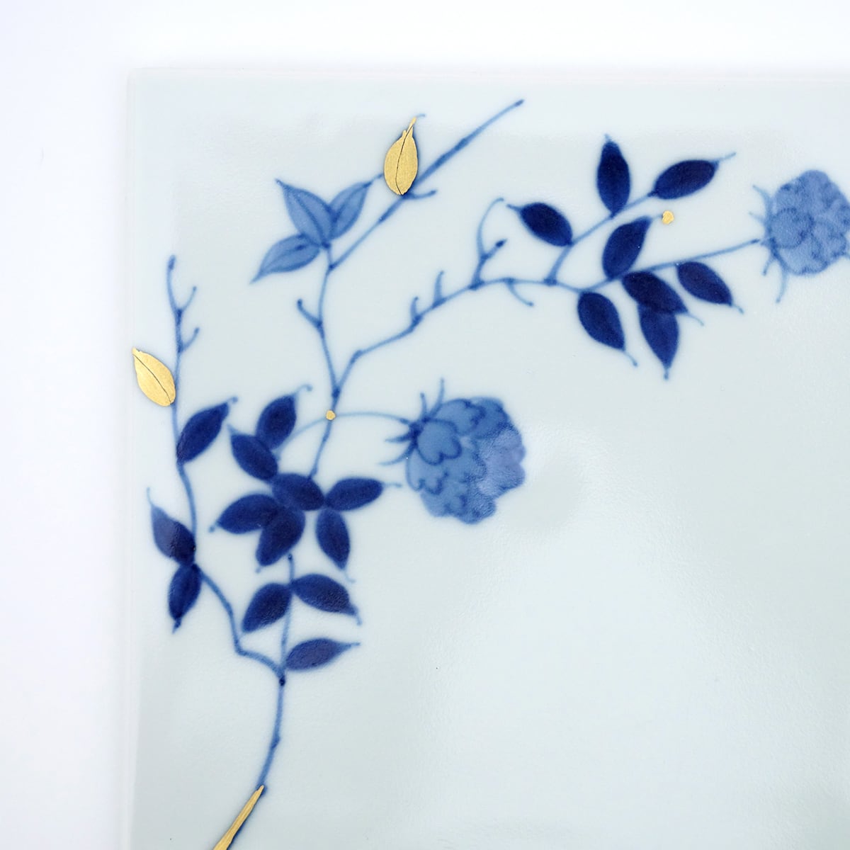 金彩ばら絵12cm正角皿 | 福珠窯ファクトリーショップ