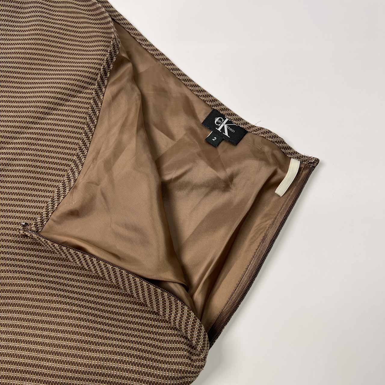 Calvin Klein カルバンクライン タイト スカート 2 /オービーティー代理/ブラウン系