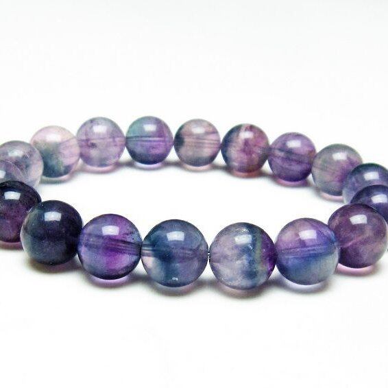 フローライト ブレスレット 11mm 蛍石 ブレス 一点物 メール便可 [M便 1/10] 111-37172