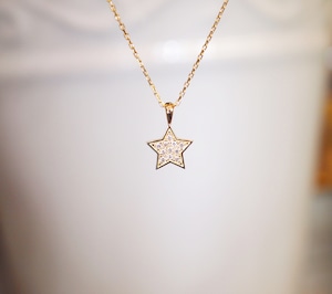 K18YG / Diamond star necklace