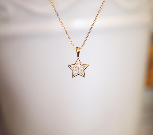 K18YG / Diamond star necklace