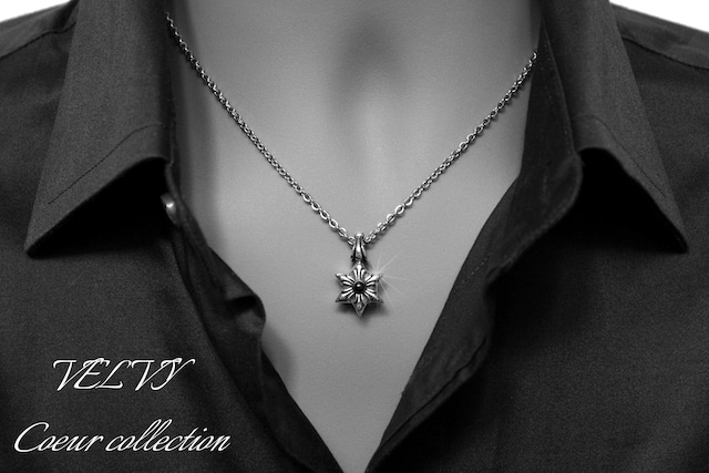 VELVY】シルバー 925 スター ブラックスター ガーネット リバーシブル 