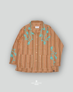 18 MULTI-STRIPE X TURQUOISE FLOWER COVERALLS