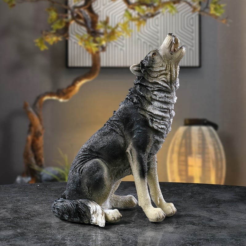 ウルフヘッド オオカミ 動物 壁飾り 壁掛け レリーフ 彫刻 ガーデンオーナメント 置物 フィギュリン オブジェ インテリア 樹脂 ハンドメイ