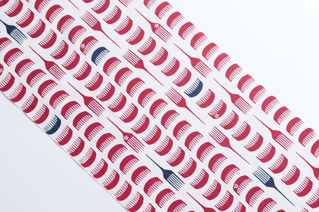 注染てぬぐい「櫛」