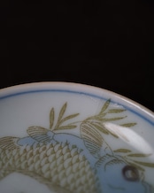 小皿　双鯉文　２枚　/　明治〜大正期