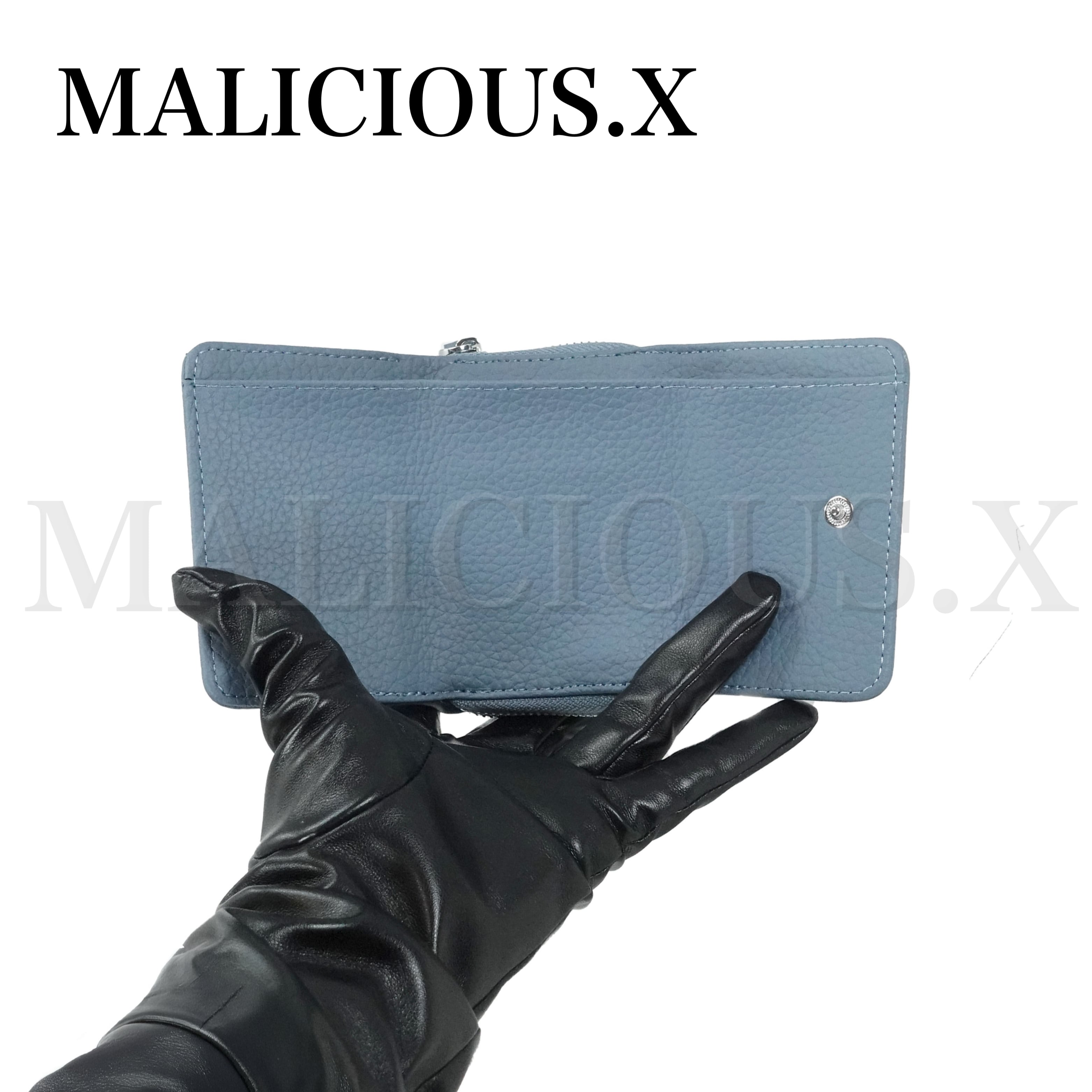 Heart Eye Tri-folding mini wallet( BlueGray) /Blue | MALICIOUS.X