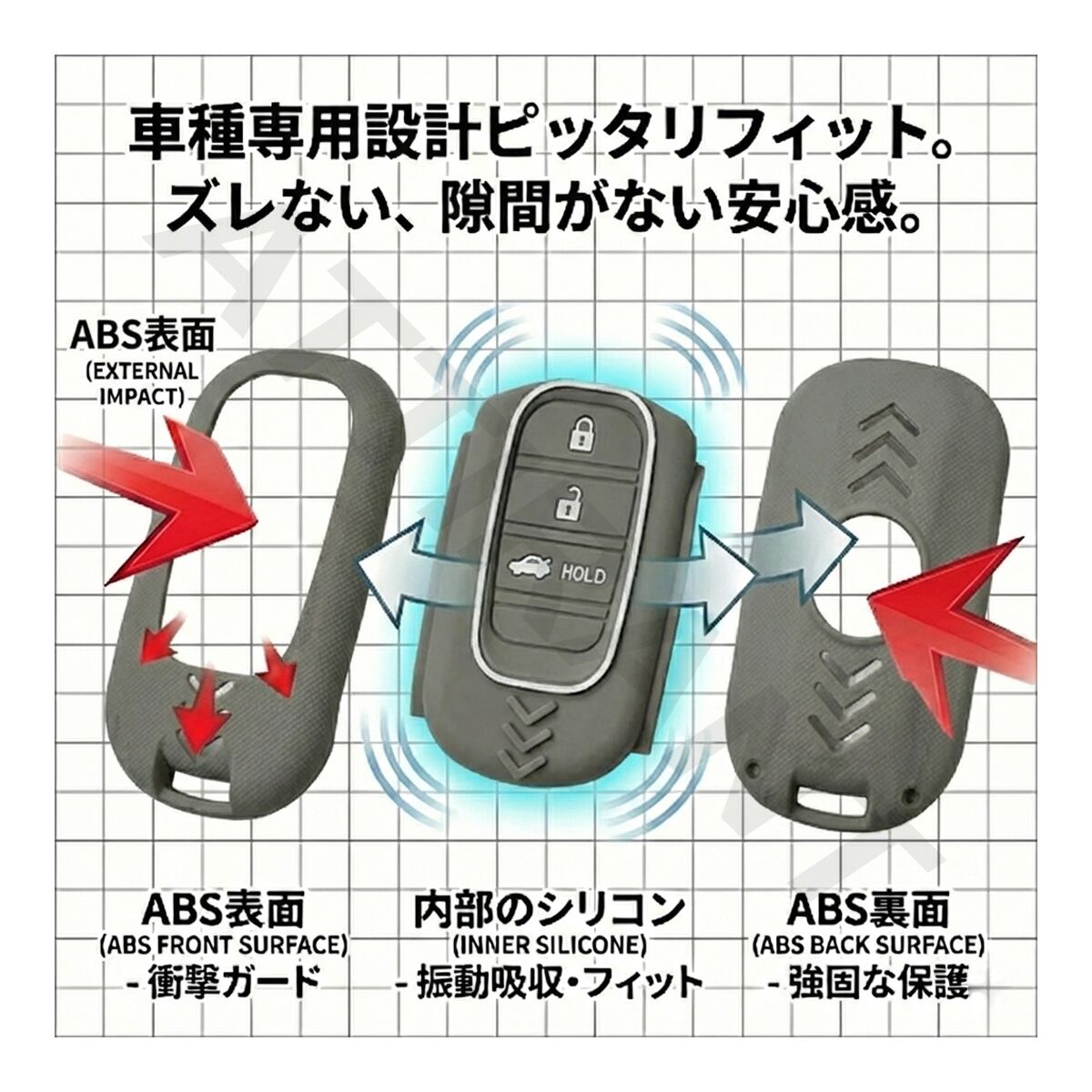 シビック Type R FL5 スマートキーケース シリコン ABS ハイブリッド
