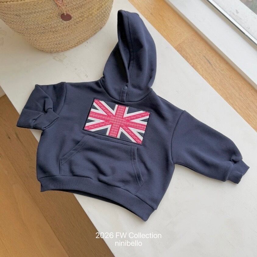 送料無料【予約】/ ロンドンパッチフードTシャツ / ninibello