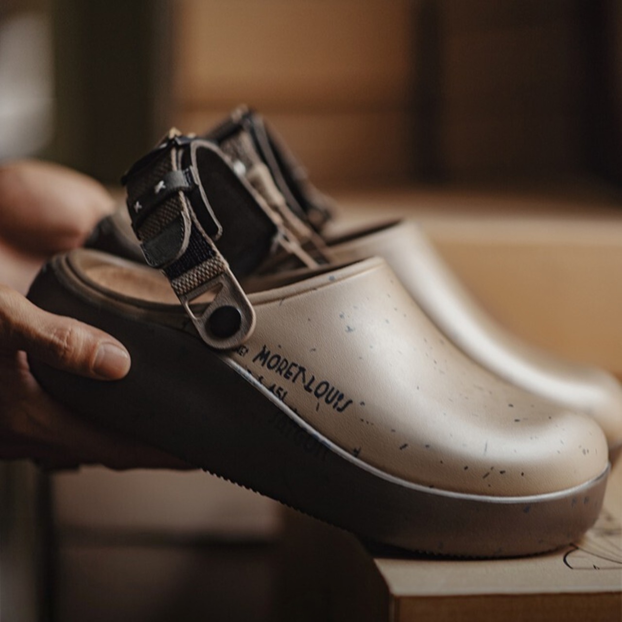 Brown Back Strap Clog Sandal Shoes/ ブラウン バックストラップ クロッグ サンダル シューズ