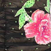 社交ダンス 衣装 ラテン ドレス ワンピース 黒 レース 花 デモ 競技 パーティ 発表会 軽い 薄い アームカバー ブラック系 ピンク系 フリル 動きやすい おしゃれ 大人可愛い 発表会用 ショートドレス 透け感 レディース