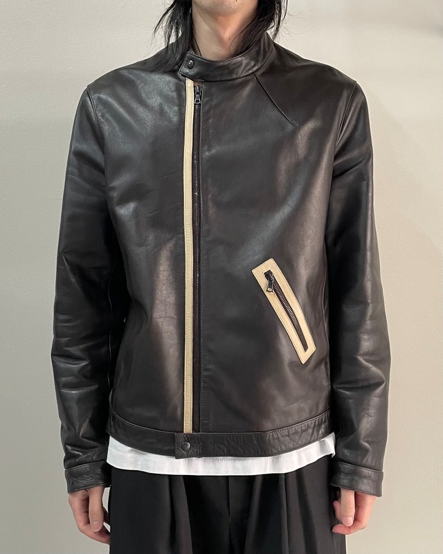 【Neil Barrett】asymmetry single riders jacket