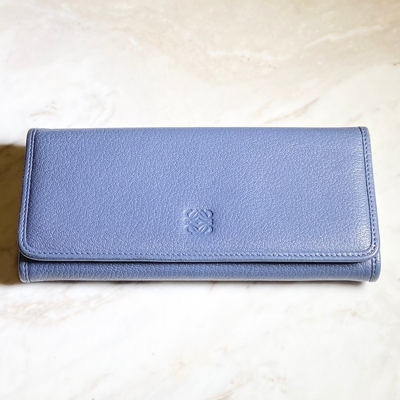 LOEWE blue gray color long wallet