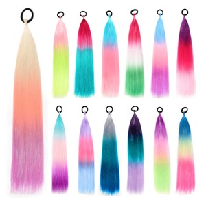 【努力特価】ヘアティンセル カラーエクステ 子供 エクステ キッズ 舞台用 2本セット 簡単 ステージ キラキラ 輝く 赤 グラデーション 編み込み 毛束 ヘアエクステ ウィッグ DIY 60cm 50g オシャレ 髪飾り 花火会 発表会 お祭り 文化祭 ハロウィン コスプレ パーティー シルバー Virilerhino (S35)