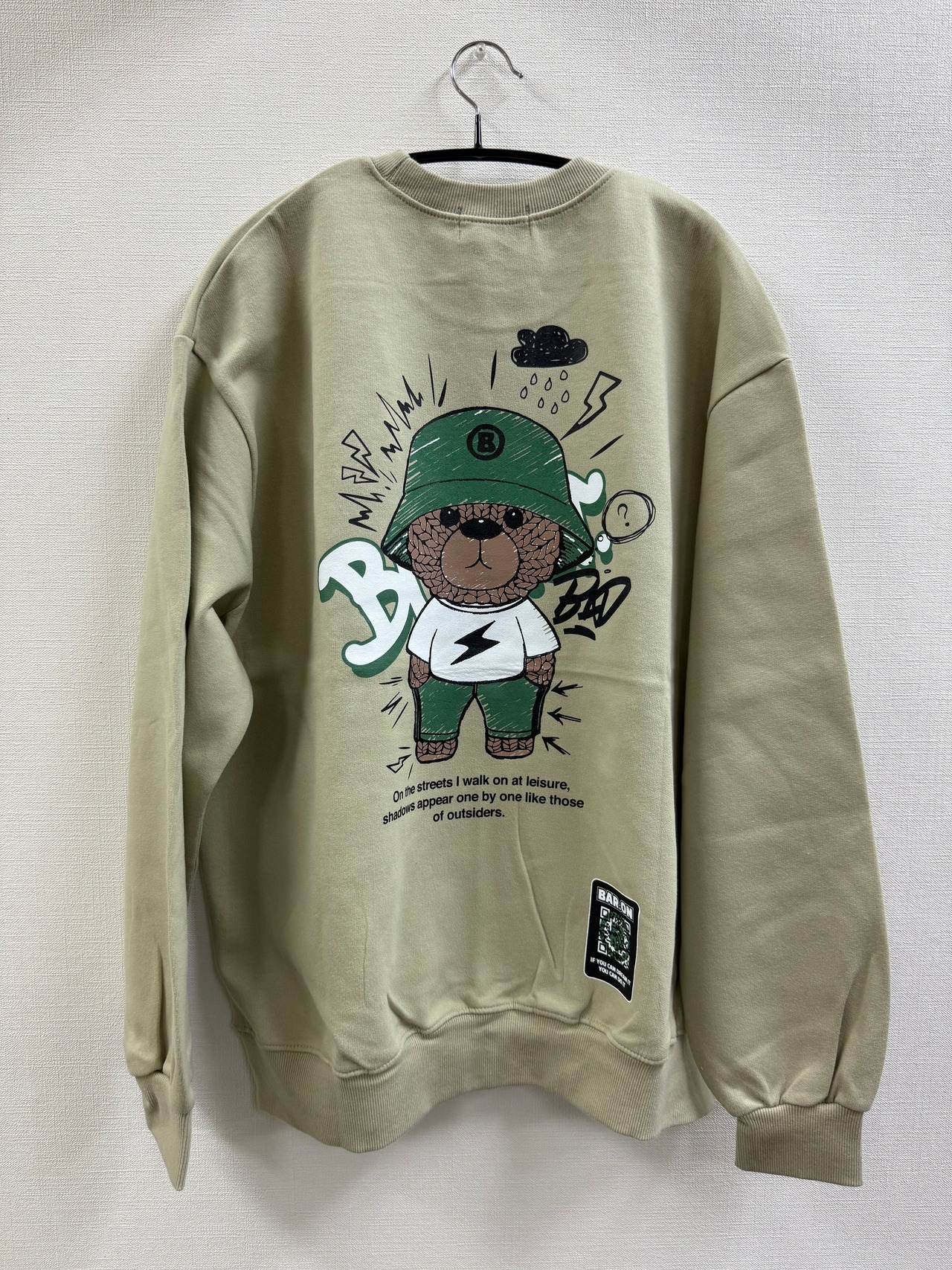 新作 BARON トレーナー hatベア フリーサイズ baro004