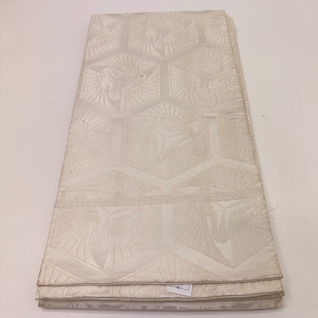 掛下帯 白帯 422cm 花嫁衣装 貸衣装 中古 リサイクル レンタル処分 結婚式 婚礼 着付け 舞台 きもの 着物 6693