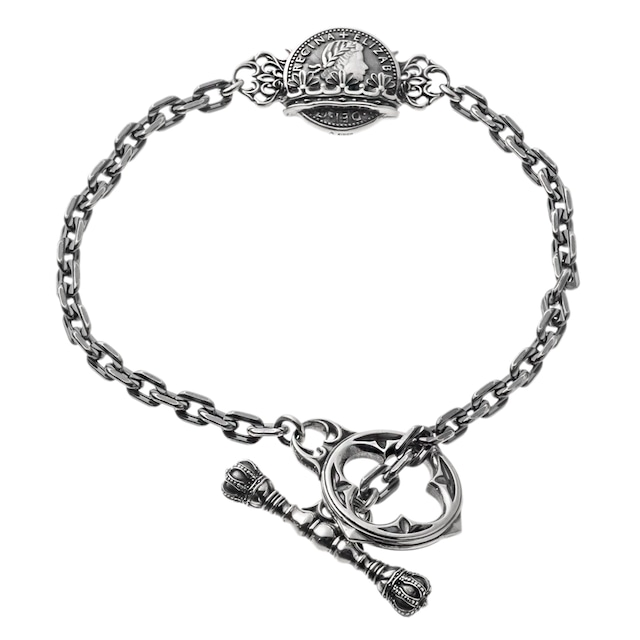 【ブレスレット売り上げランキング2位】幸せのクラウンコインブレスレット　AKB0033　happy crown coin bracelet　シルバーアクセサリー Silver jewelry
