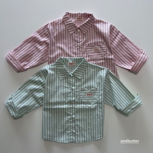《予約10％OFF 》マカロンハートシャツ・ANDBUTTER