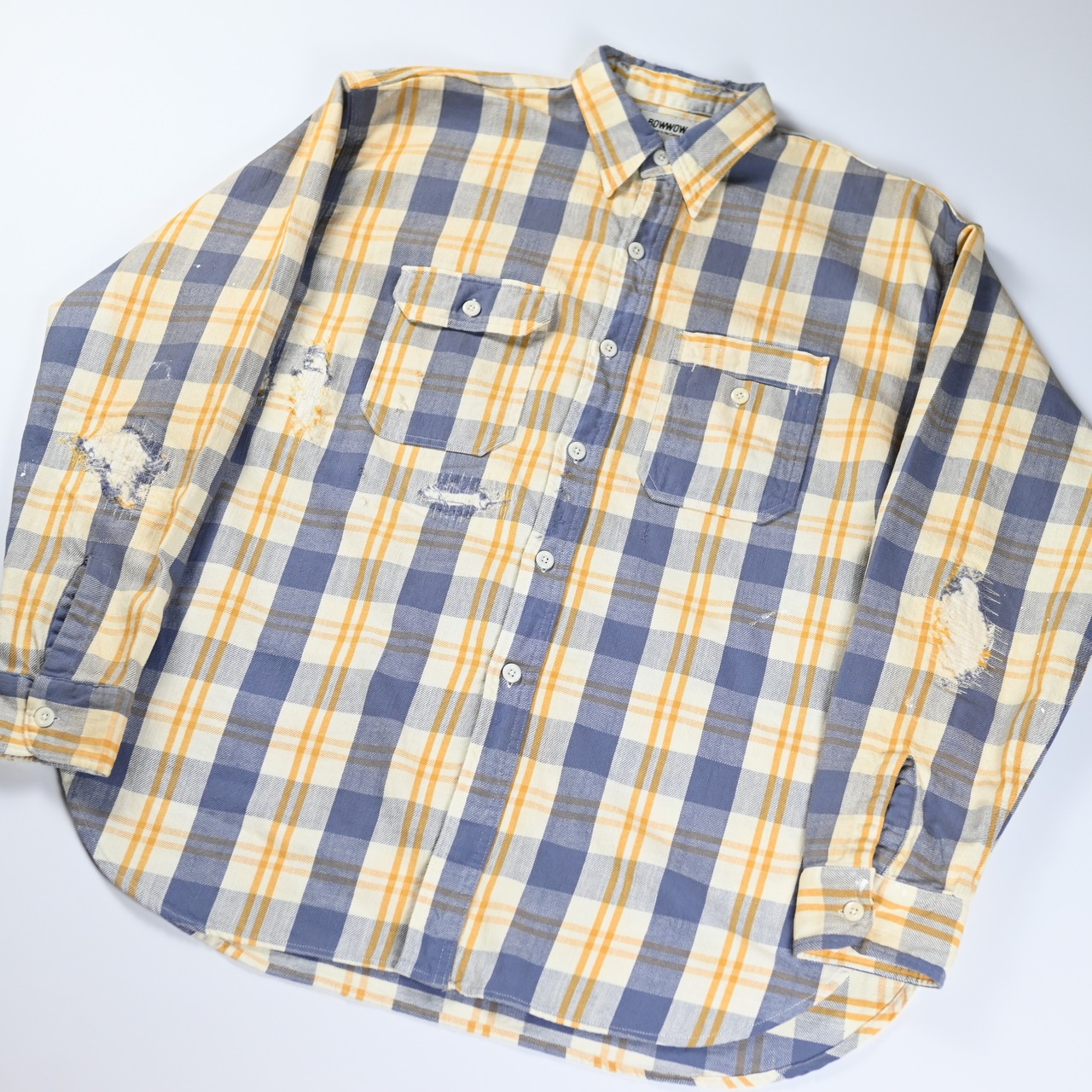 BOWWOW / UNIQUE POCKET CHECKED FLANNEL SHIRT AGED