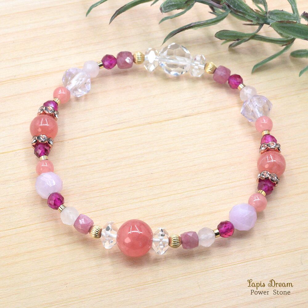 恋愛を実らせて、幸福感を高めるお守り | インカローズ、ピンクアメジストのパワーストーン ブレスレット