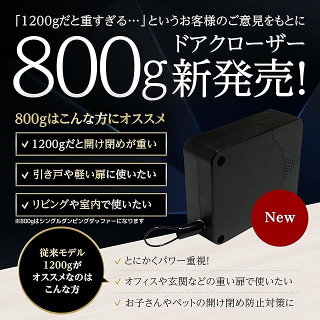 リールズホーム ドアクローザー 800g 引き戸 室内 オートロック