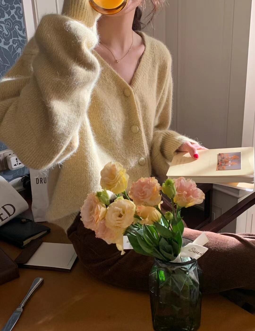 シャギーニットカーデ　AJ2205-508