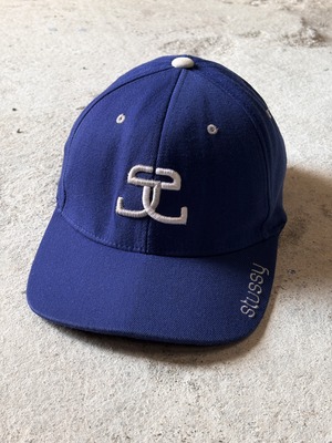 00s OLD STUSSY/SS Logo Cap/紺タグ/L-XL/SSロゴキャップ/刺繍ロゴ/ブル－/ステュ－シ－/オ－ルドステューシー