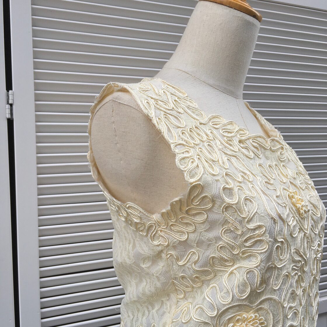 heart motif code embroidery lace tops 〈レトロ古着 ハートモチーフ 