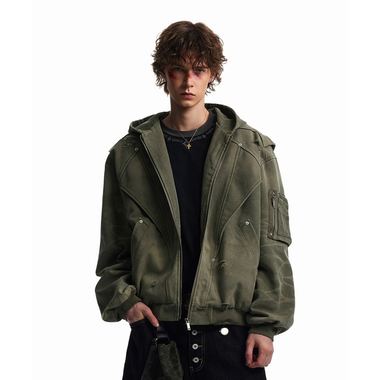 VINTAGE ストリート ウォッシュ加工 キャンバス ジャケット T1859