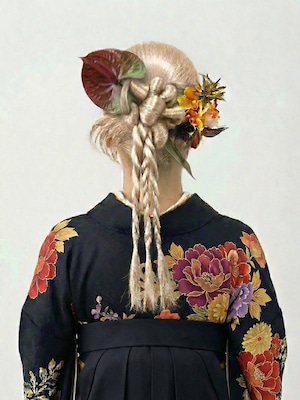 【アンスリウム髪飾り バイオレット】成人式 卒業式 結婚式 k-0084