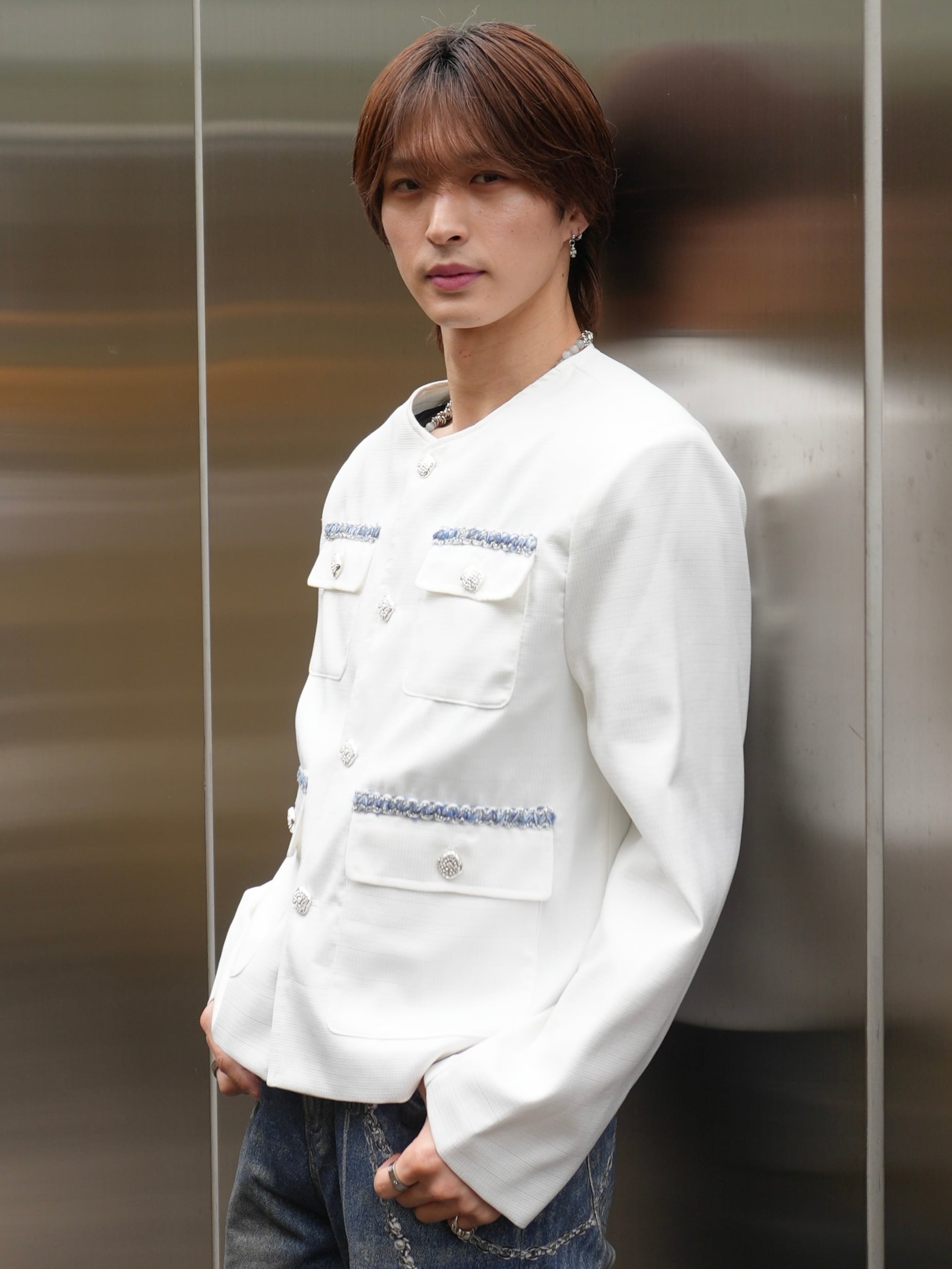 ALUDE SELECT】fringe check tweed jacket | 【ALUDE】韓国メンズ