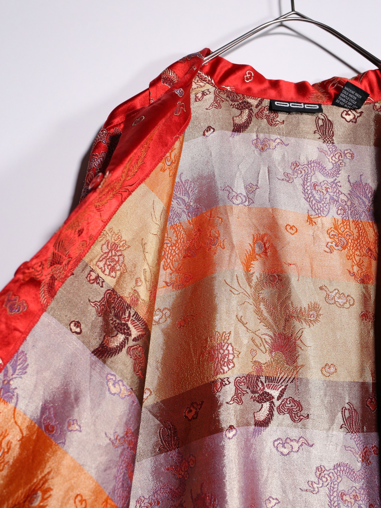 "龍" full pattern glossy fabric special open collar s/s shirt - 13