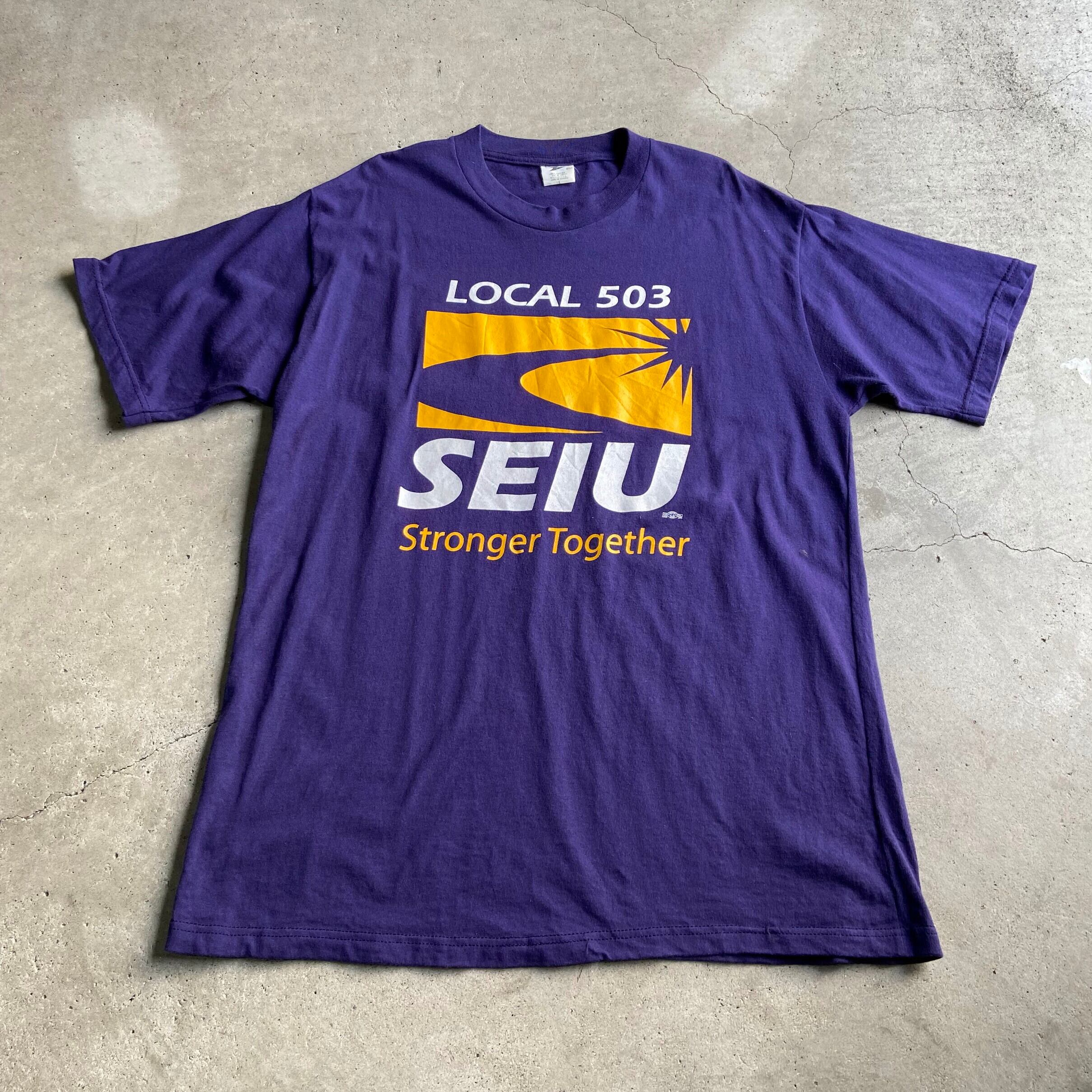 USA製 ”SEIU LOCAL503” 企業ロゴ アドバタイジング 両面プリント T