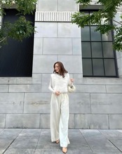 side ribbon fur vest white