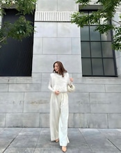 side ribbon fur vest white