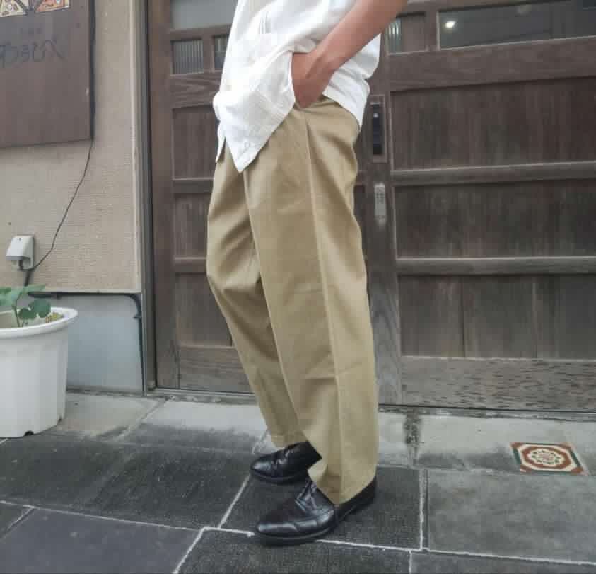 ングジャケット ツータックスラックス／ベージュチェッ トライアンタン アウトドア ロングパンツ TRPu ツータックスラックス