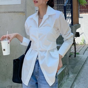 バック リボン デザイン シャツ 3412318