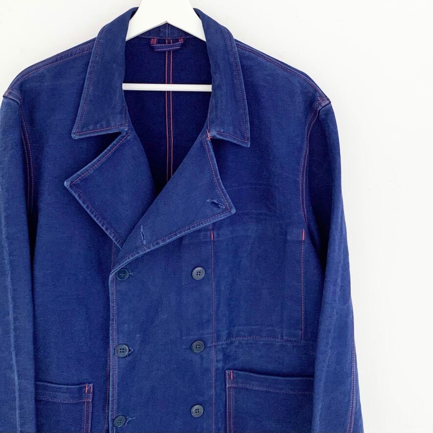 70s Double Breasted Blue Moleskin Jacket | veranstaltungen.lkz.de