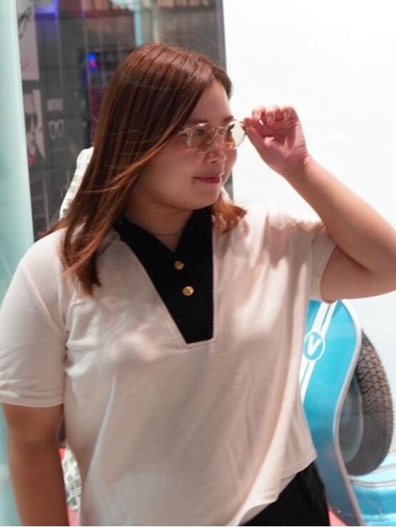 バイカラーテーラードカラーポロシャツ スリム レディース かわいい おしゃれ 大きいサイズ 韓国 CH9678