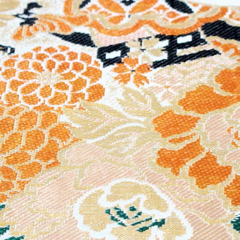 帯リメイク 和風タブレットケース クラッチバック 鶴・松竹梅紋様