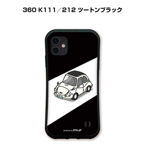 スバル 360 K111／212 ツートンブラック ボディ25色設定　グリップタイプiPhoneケース