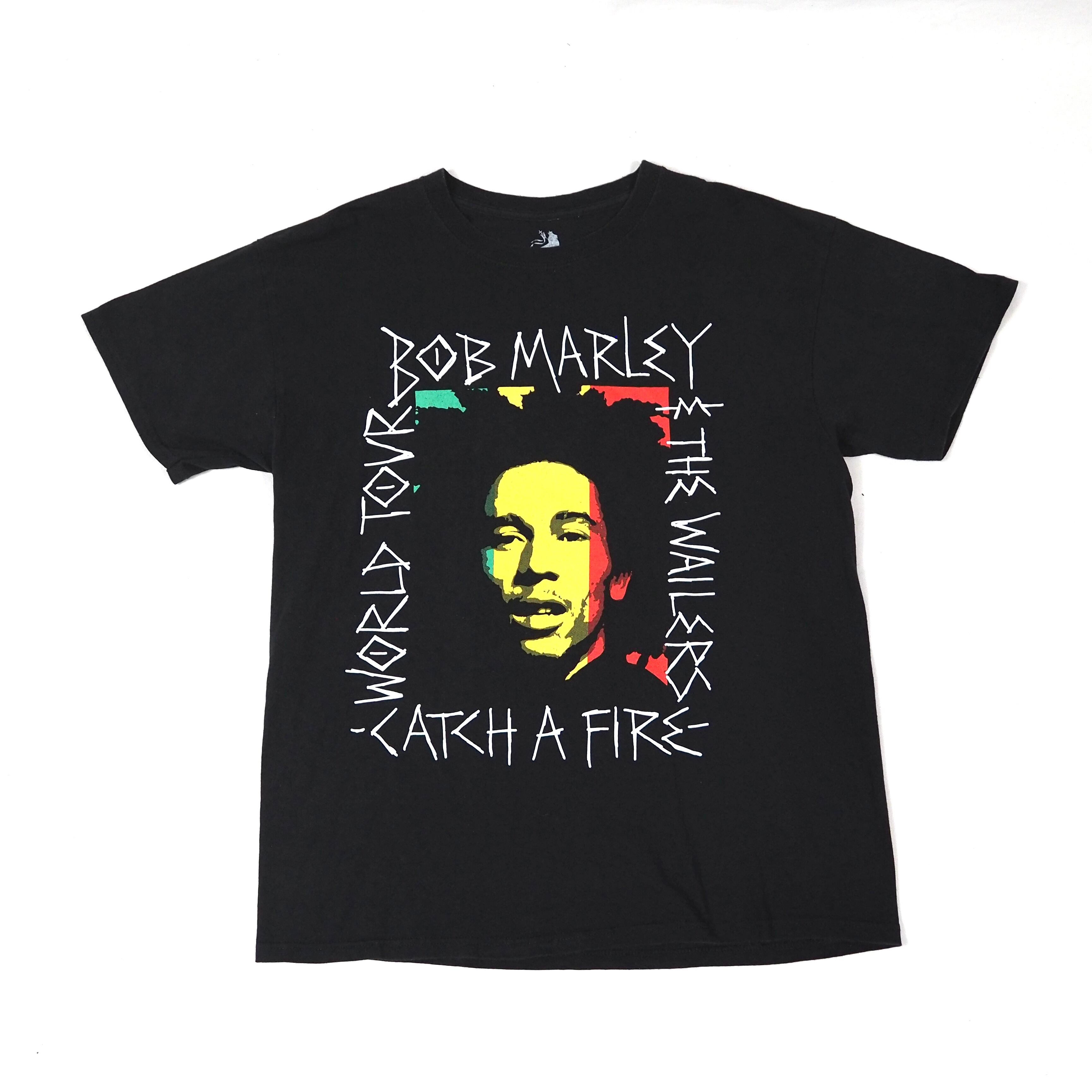 BOB MARY print T-shirt black ZION L /00's ボブマーリー Tシャツ