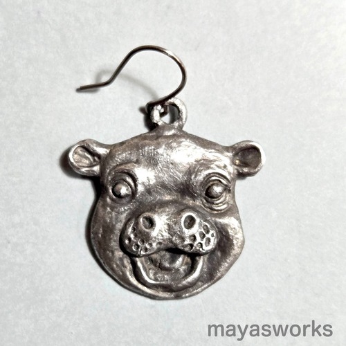 【Metal Drawing】　No.011　コビトカバのピアス（片耳）