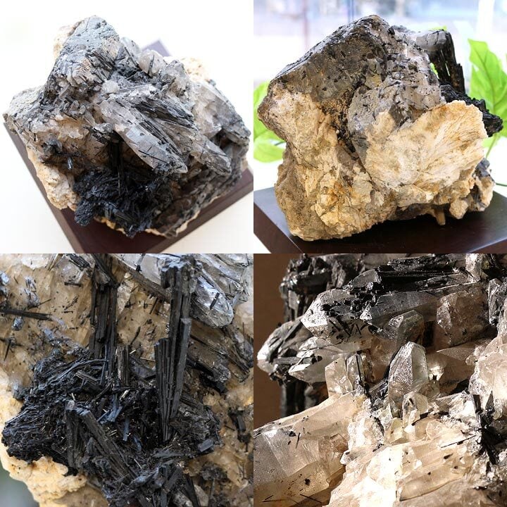 特大 母岩付きブラックトルマリンクォーツ原石（天然石 パワーストーン