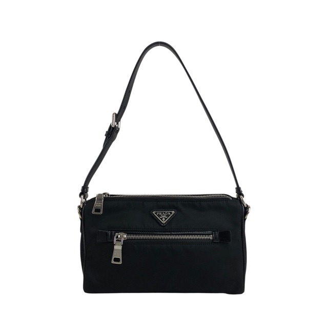 PRADA プラダ ショルダーバッグ ブラック トライアングルロゴ ナイロン ミニバッグ vintage ヴィンテージ オールド i2fg33
