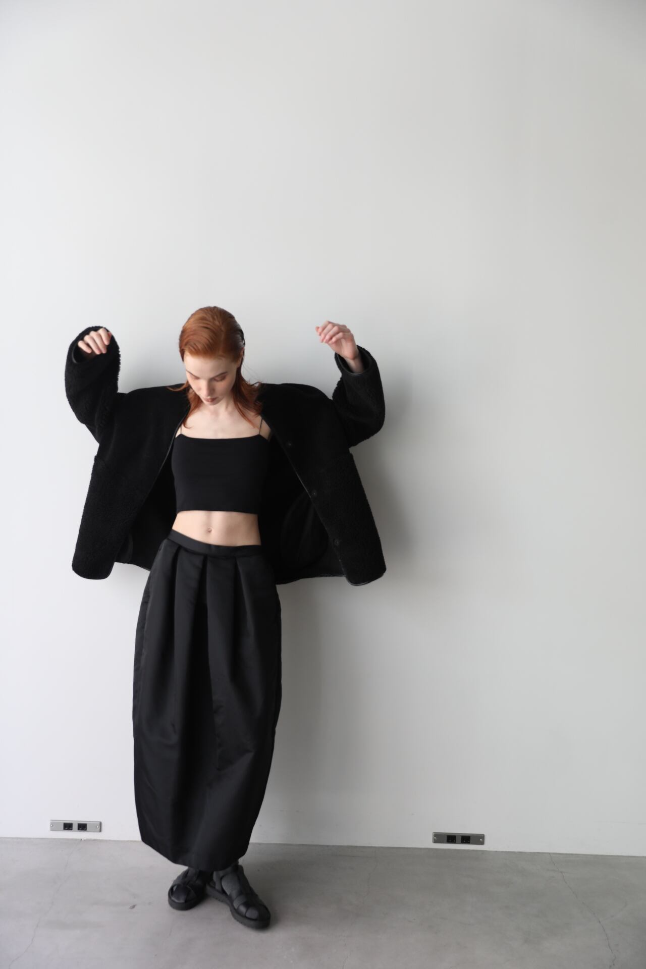 cocoon satin memory skirt (black) | e L L a 