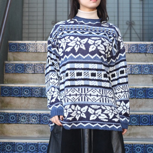 USA VINTAGE PATTERNED DESIGN KNIT/アメリカ古着柄デザインニット