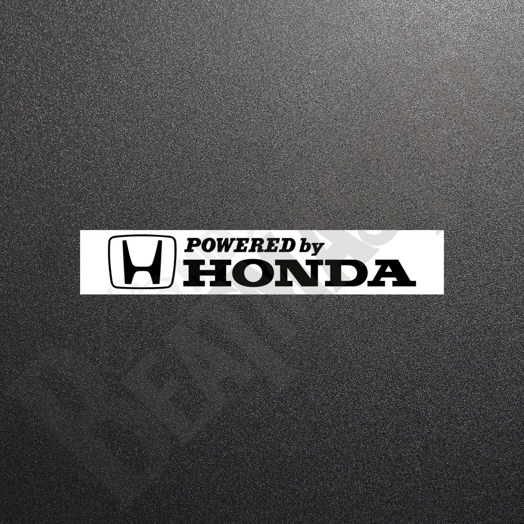 POWERED by HONDA カッティングステッカー メタリックシルバー 2枚 縦